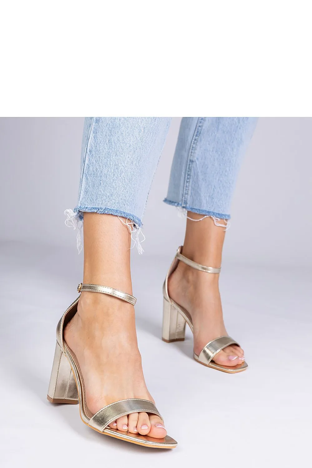 Pink high-heeled sandals