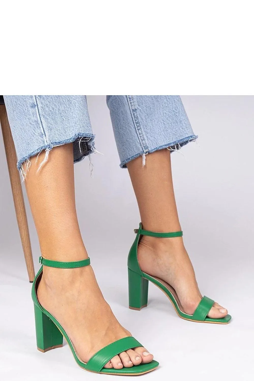 Pink high-heeled sandals