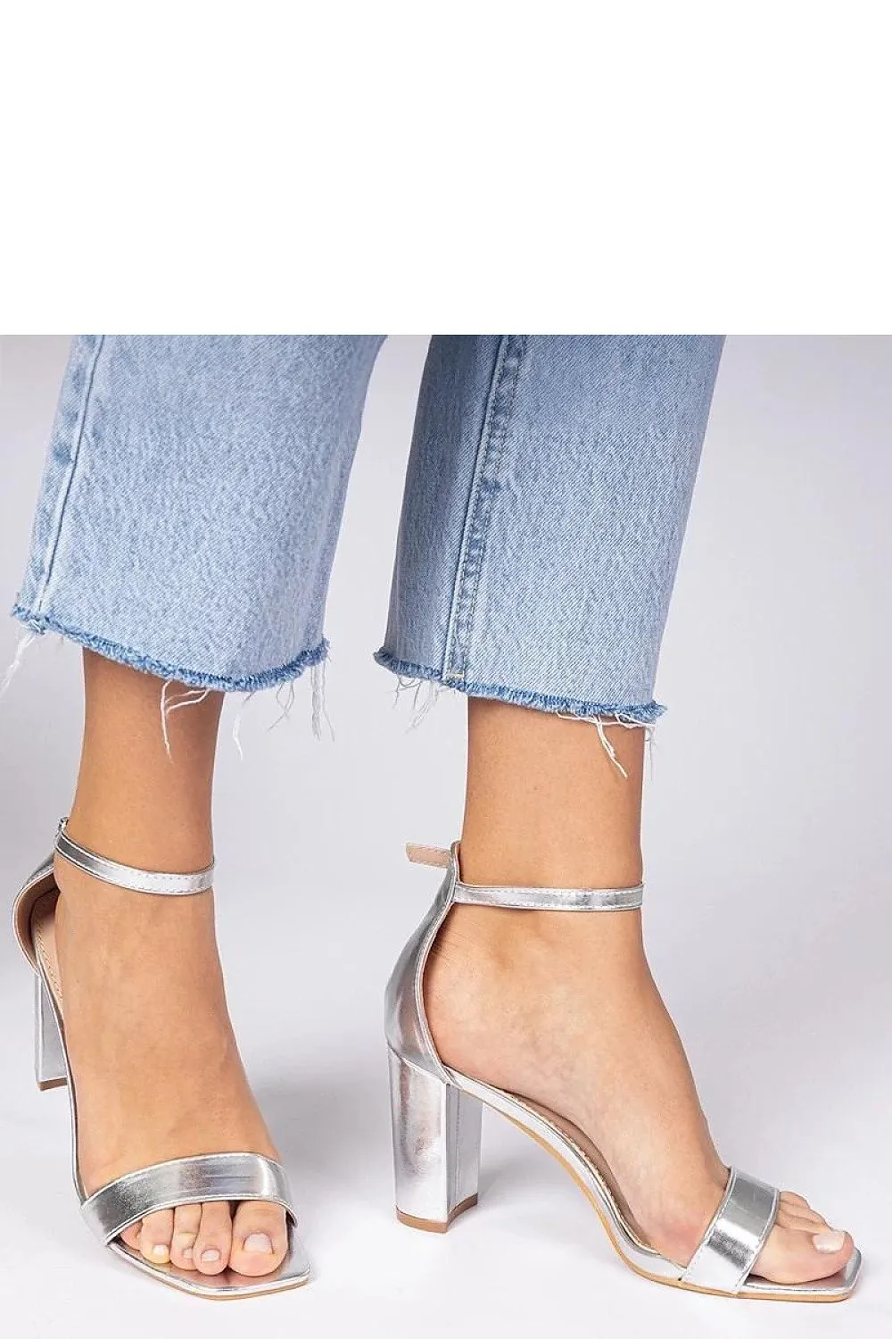 Pink high-heeled sandals