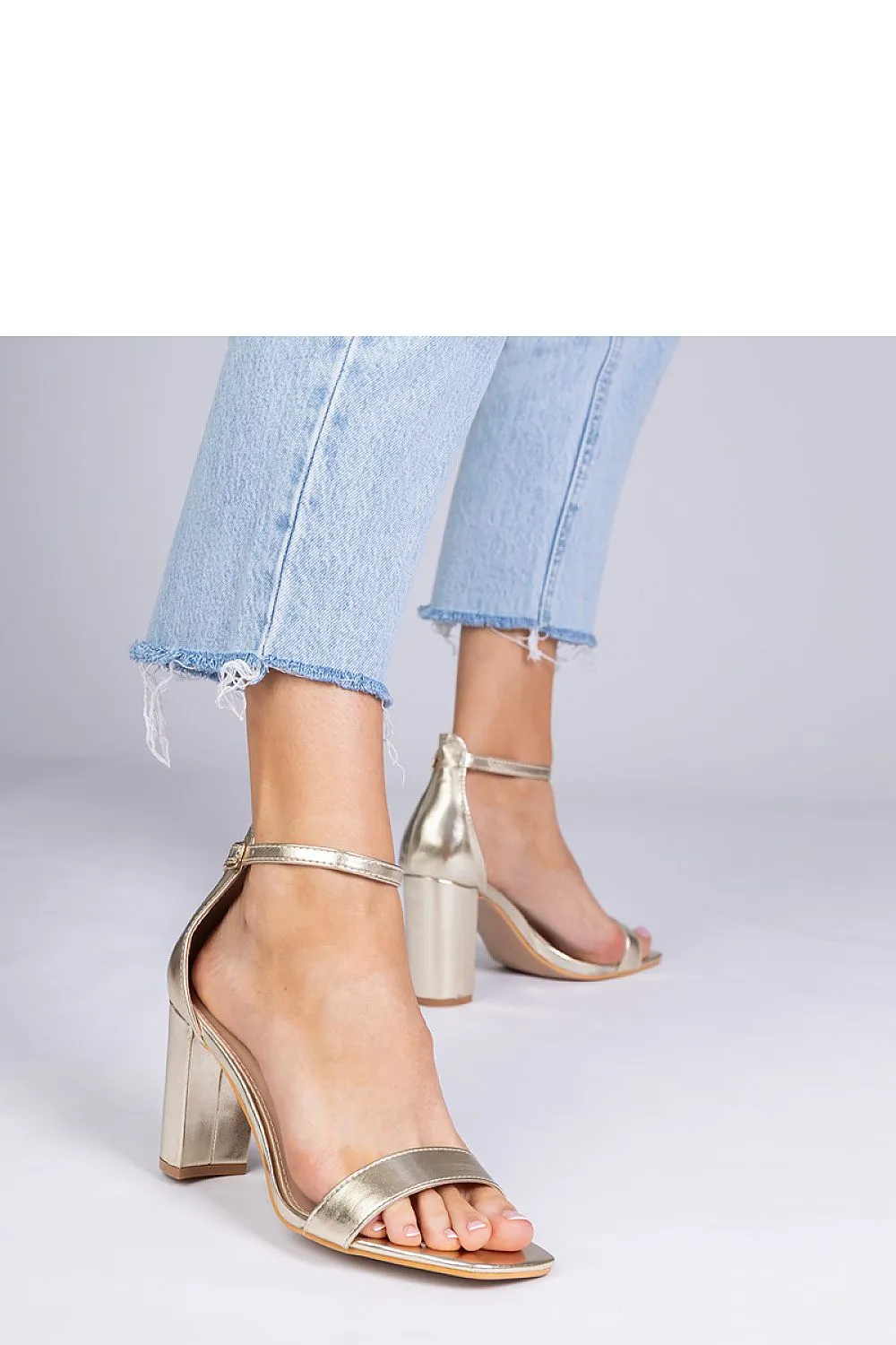 Pink high-heeled sandals