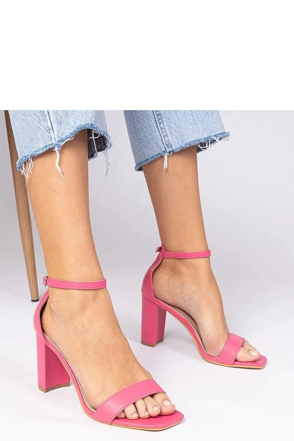 Pink high-heeled sandals