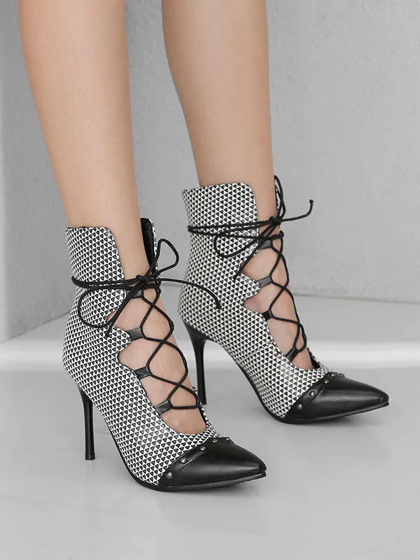 Pointed High-heeled Shoes Cross Straps with Temperament Single Shoes Size Code