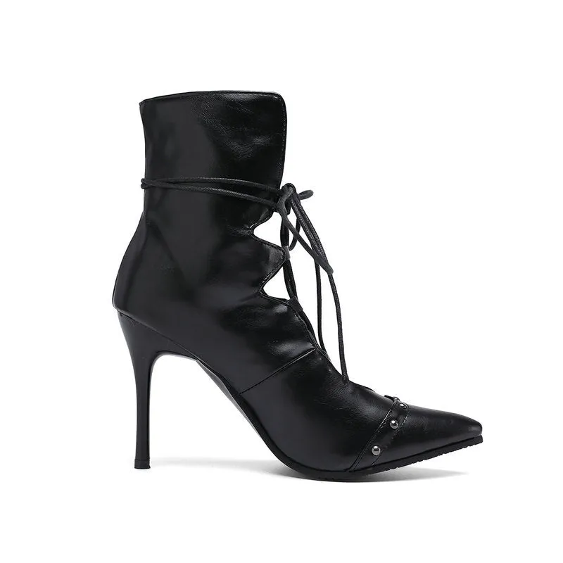 Pointed High-heeled Shoes Cross Straps with Temperament Single Shoes Size Code