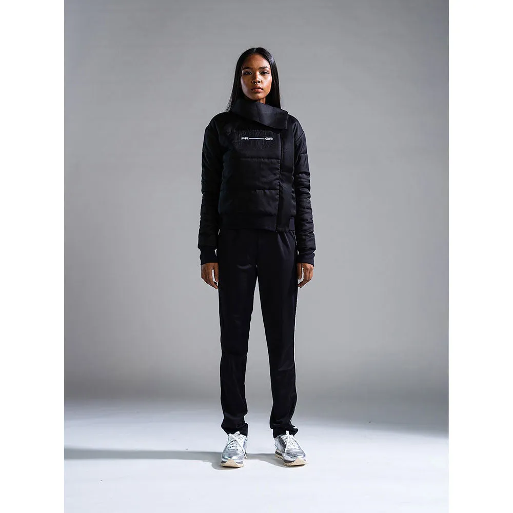 PRIMAL GRAY Black Recycled Polyester Asymmetrical Oversize Puffer