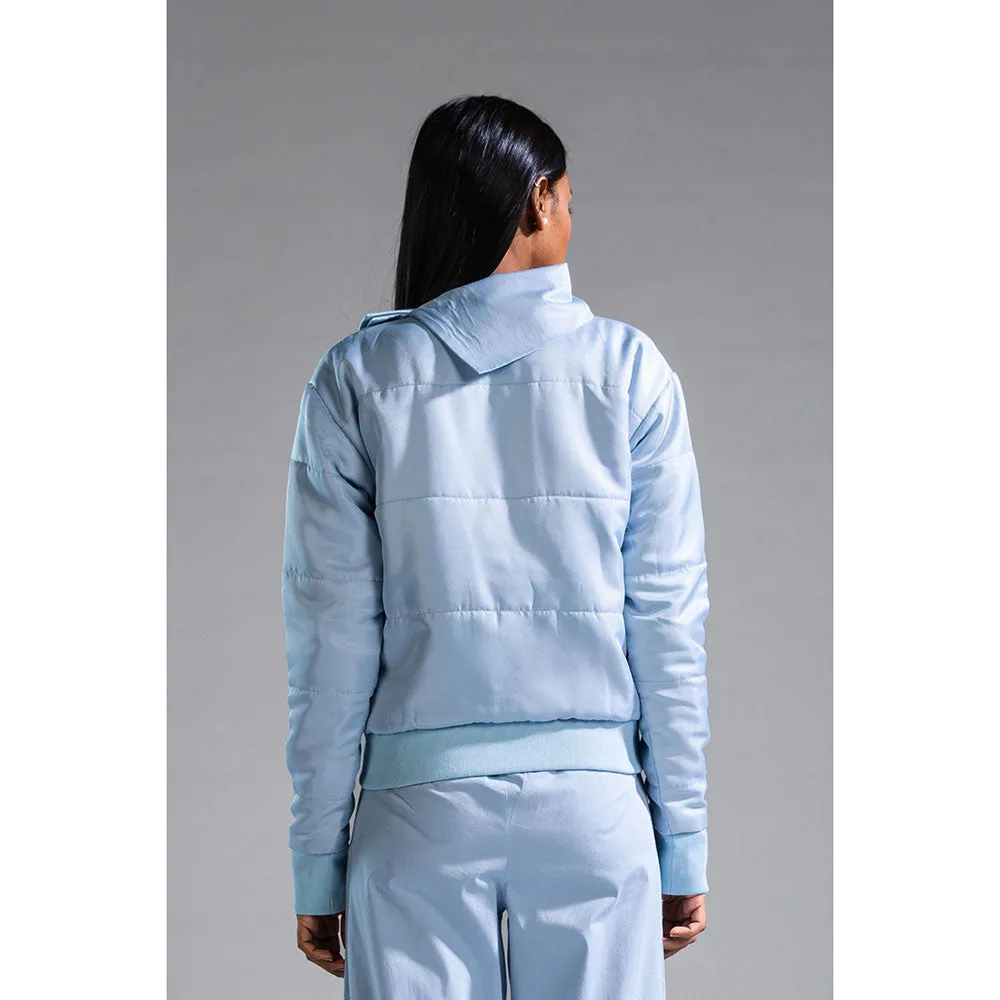 PRIMAL GRAY Blue Recycled Polyester Asymmetrical Oversize Puffer