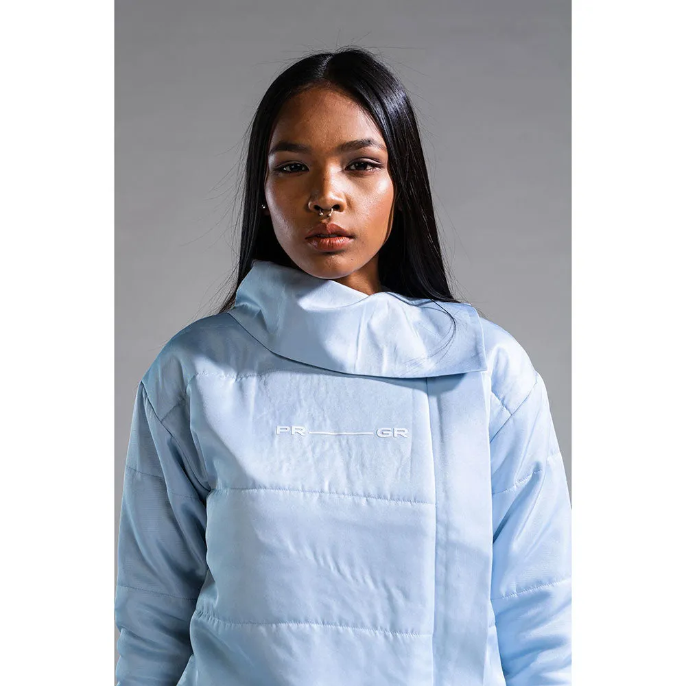 PRIMAL GRAY Blue Recycled Polyester Asymmetrical Oversize Puffer