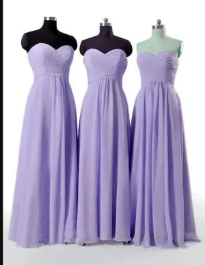 purple bridesmaid dresses 2020 long chiffon a line sweetheart neck elegant a line wedding guest dresses