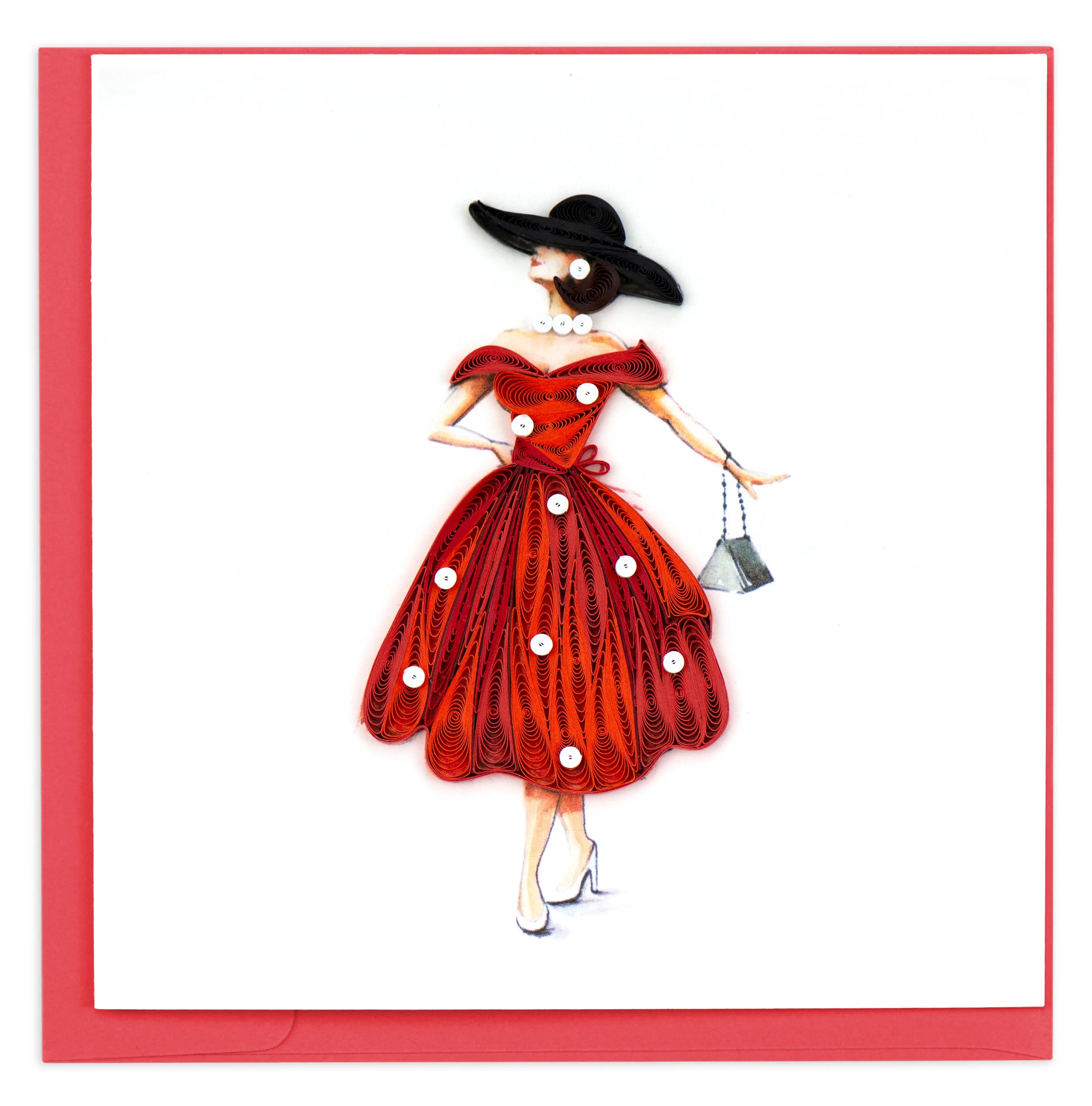 Quilled Vintage Lady Greeting Card