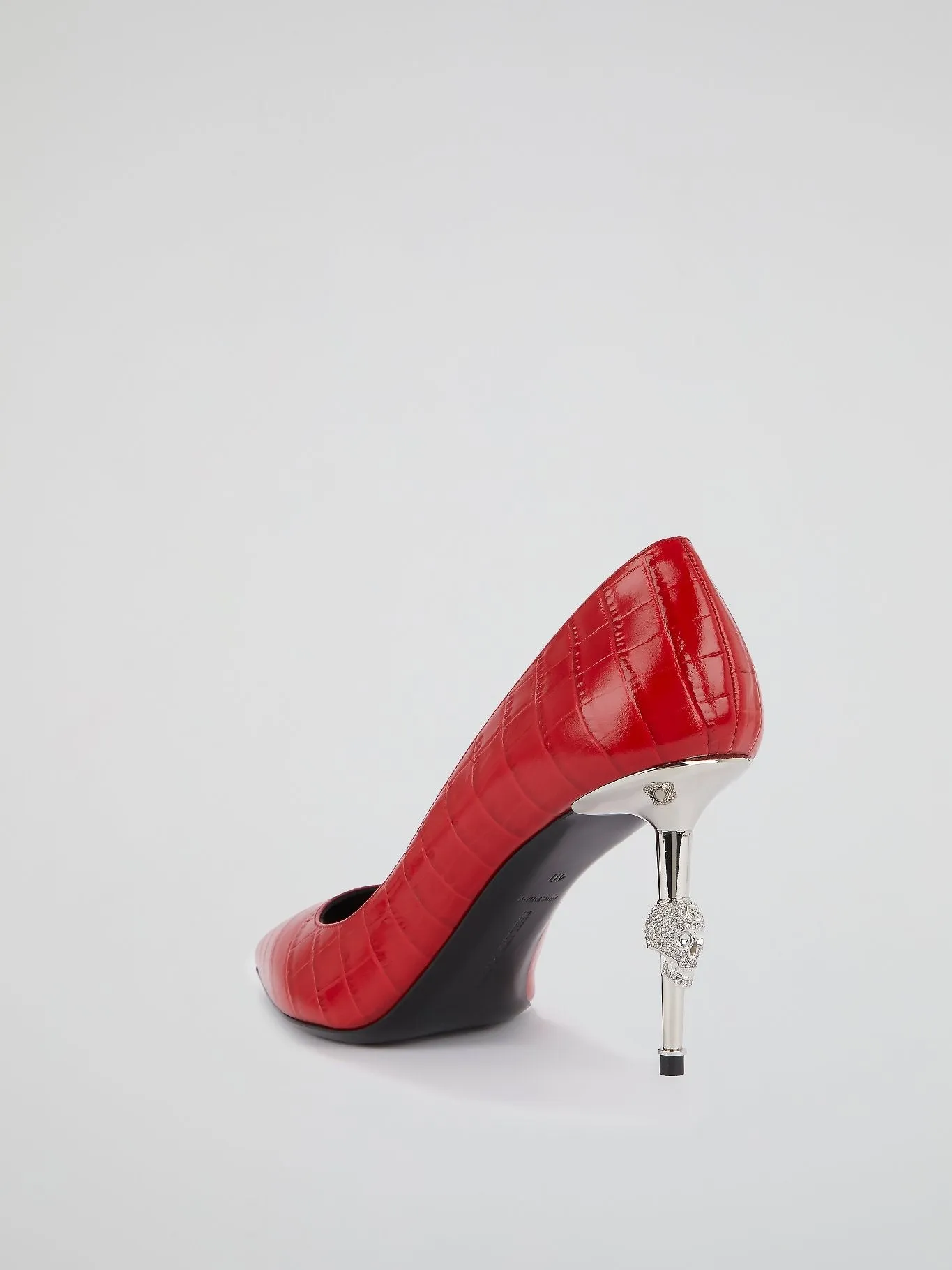 Red Skull Leather Pumps