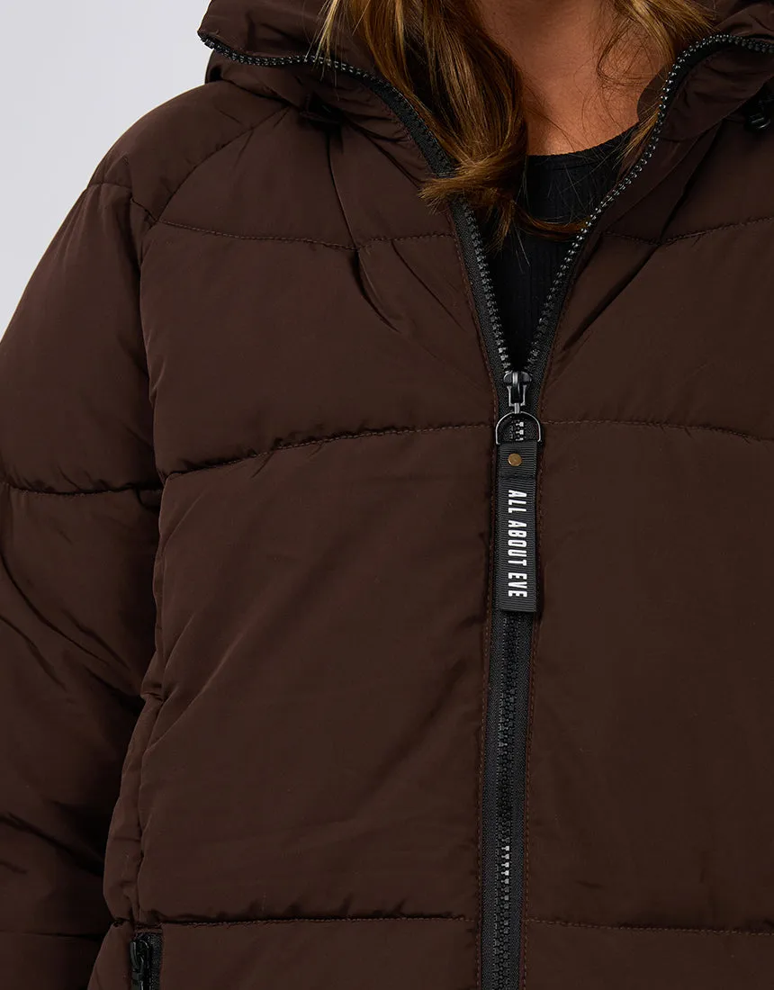 Remi Luxe Midi Puffer Brown