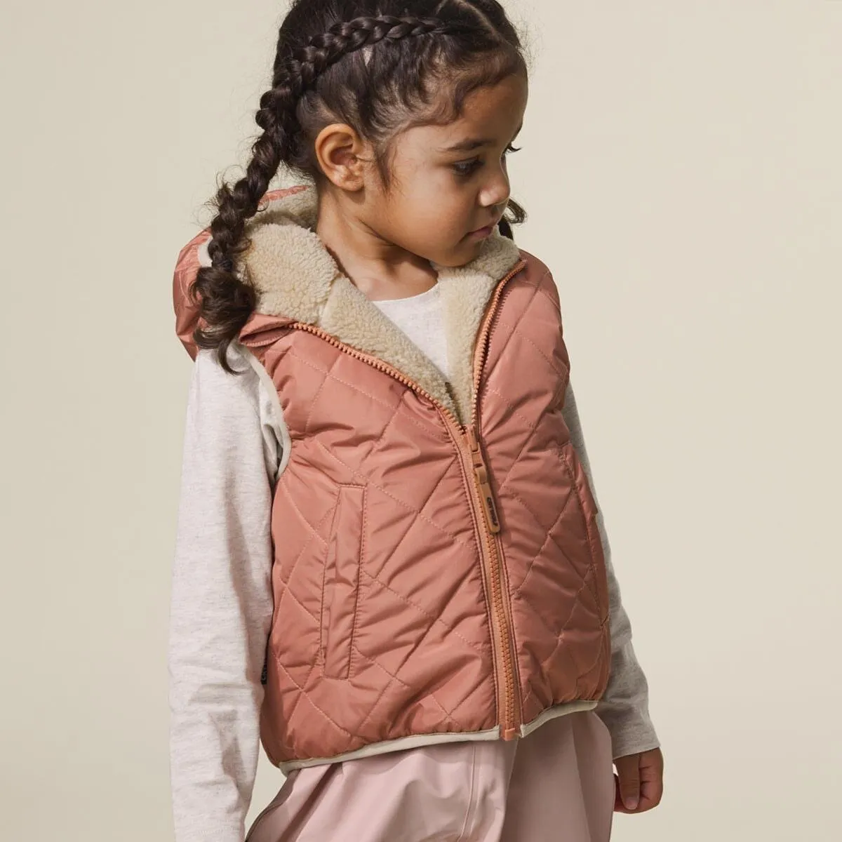 Reversible Yeti Vest Terracotta/Camel