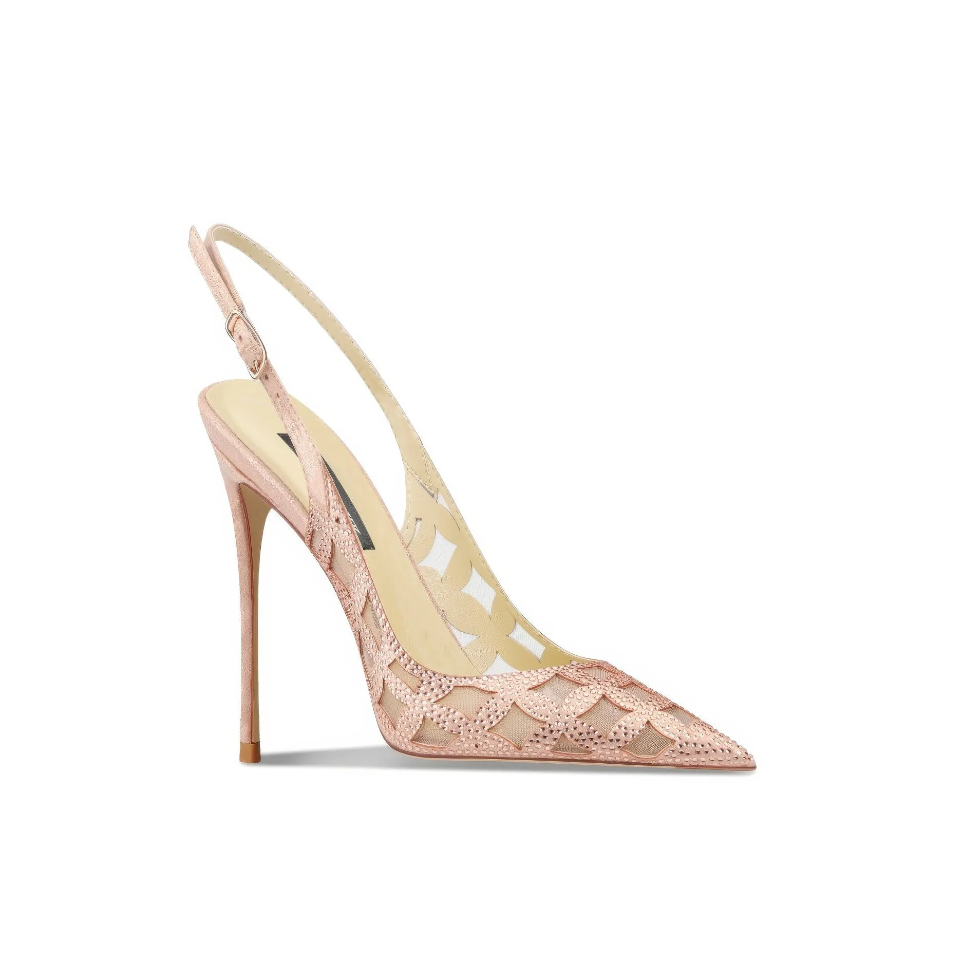 Rhinestone Hollow Slingback Heels Pumps