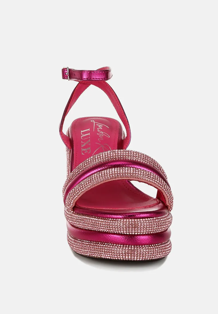 Rhinestone Studded Wedge Sandals By RAG