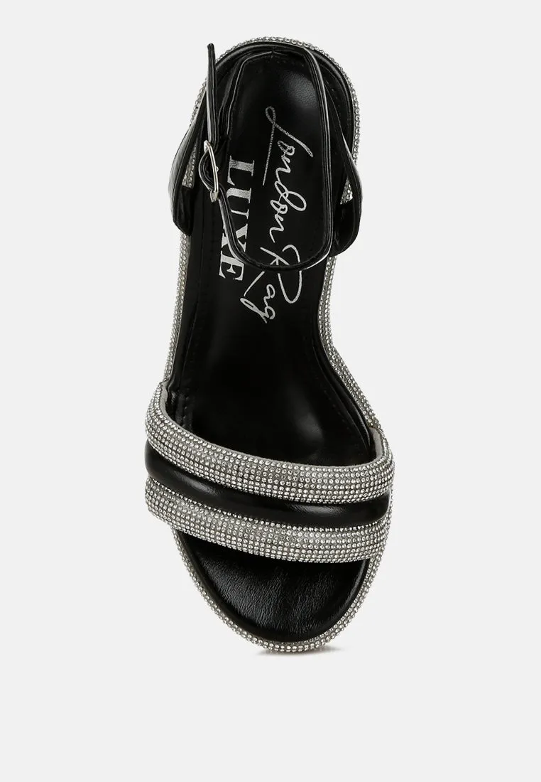 Rhinestone Studded Wedge Sandals By RAG