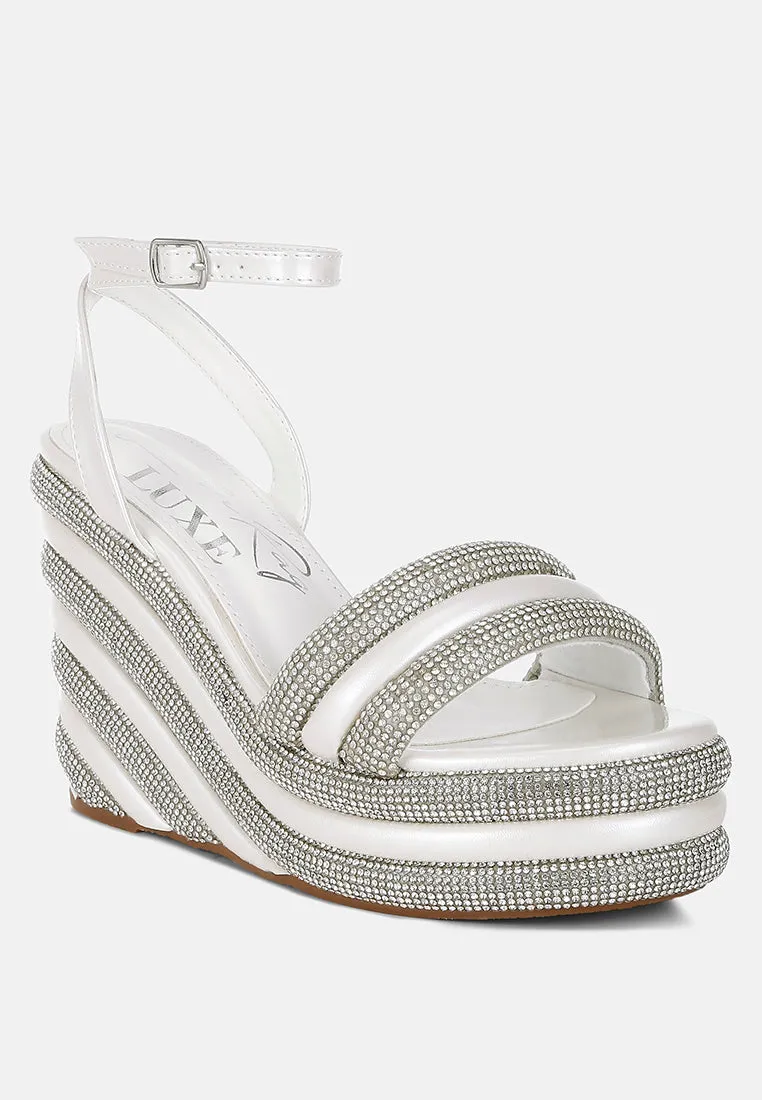 Rhinestone Studded Wedge Sandals By RAG