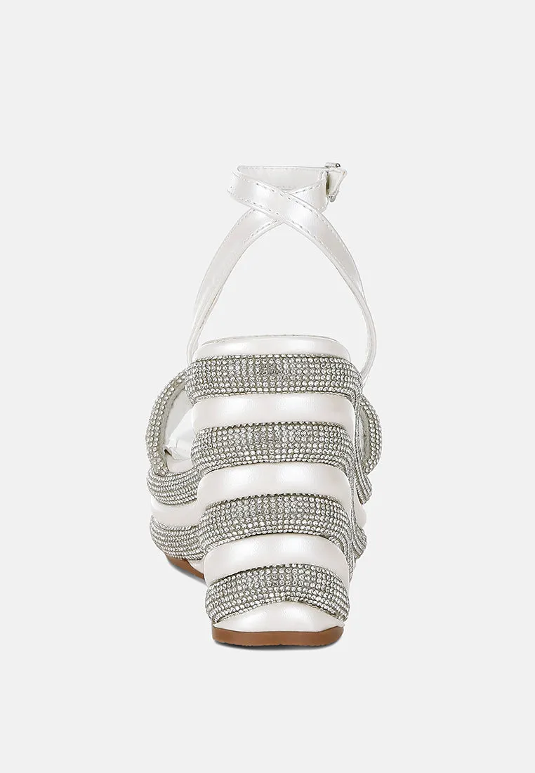 Rhinestone Studded Wedge Sandals By RAG
