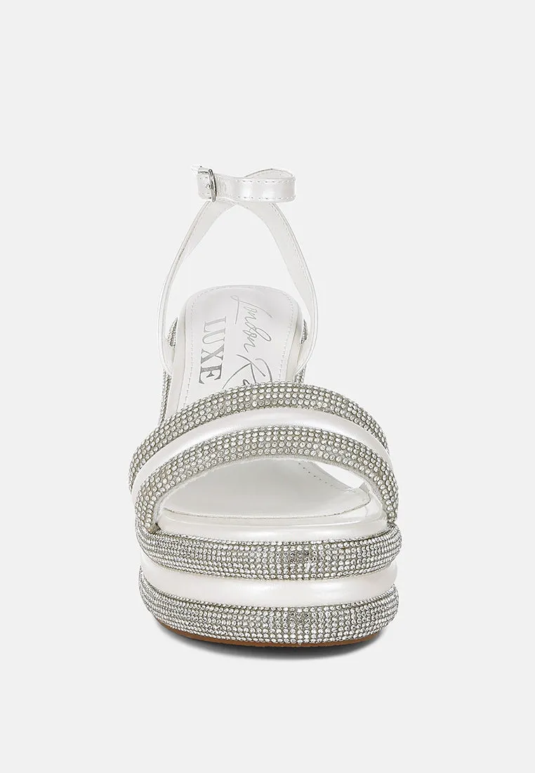 Rhinestone Studded Wedge Sandals By RAG