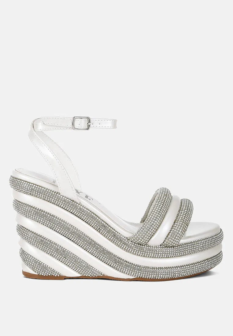 Rhinestone Studded Wedge Sandals By RAG