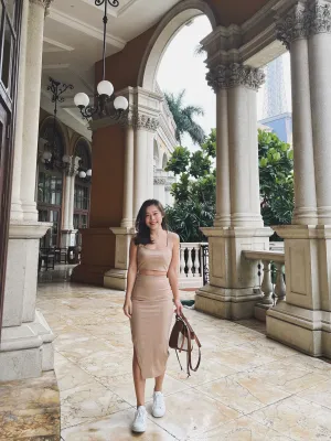Ribbed Bodycon Two-Piece Dress