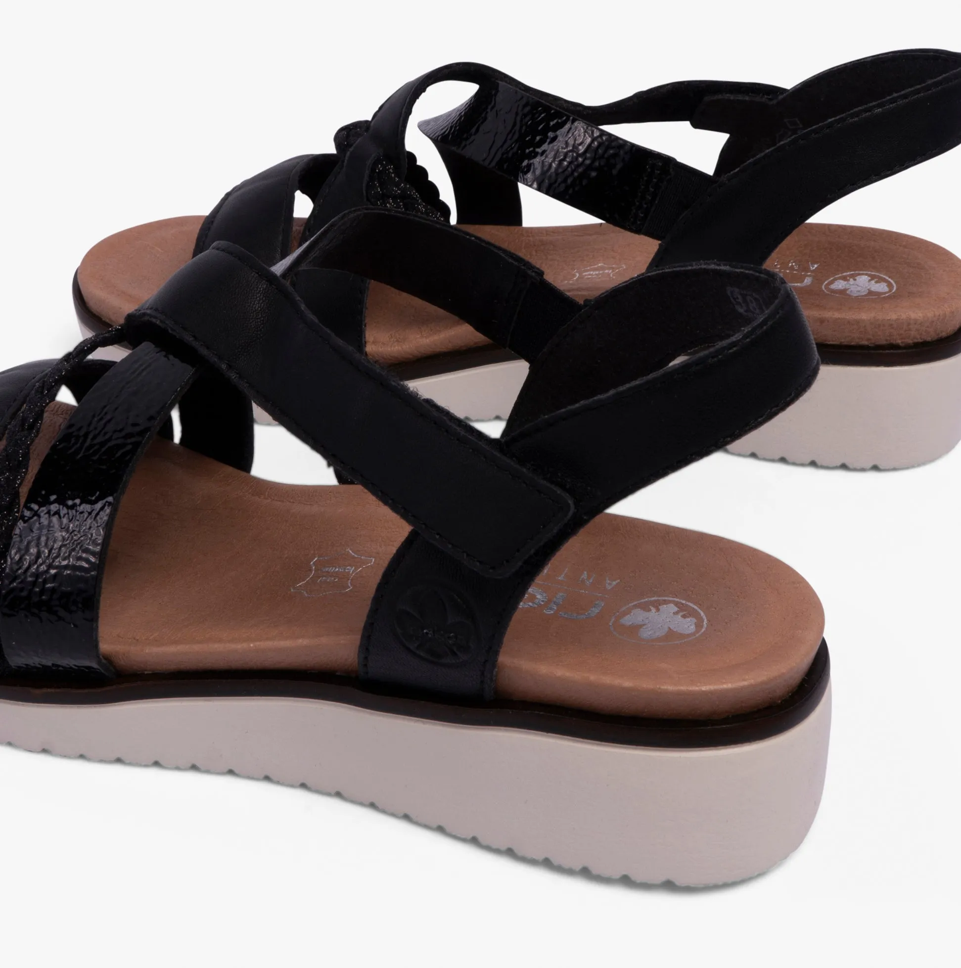 Rieker V3773-00 Womens Sandals Black