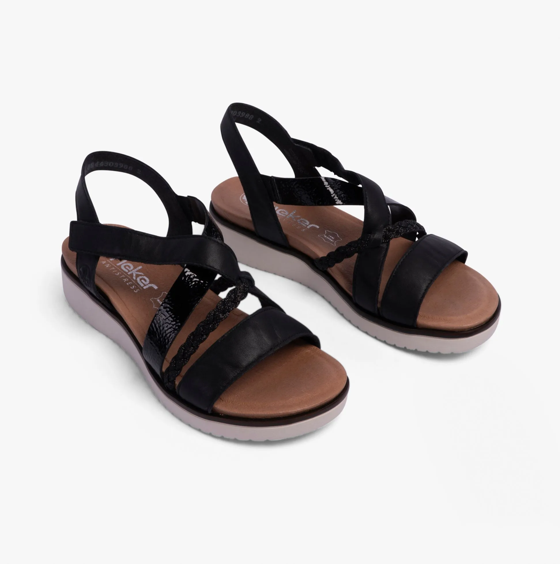 Rieker V3773-00 Womens Sandals Black