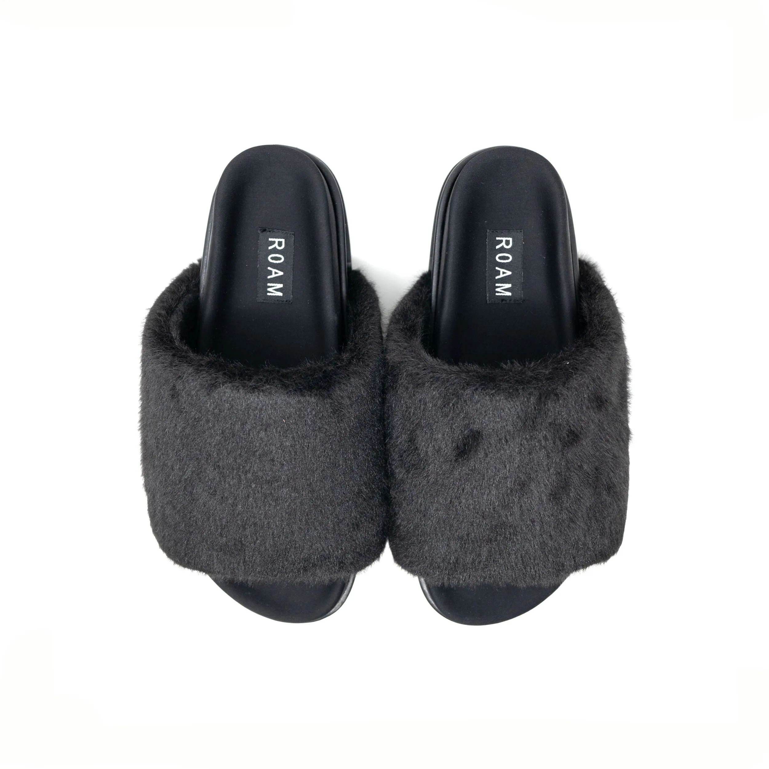 ROAM LONG LUXE  STACK PLATFORM BLACK FAUX FUR