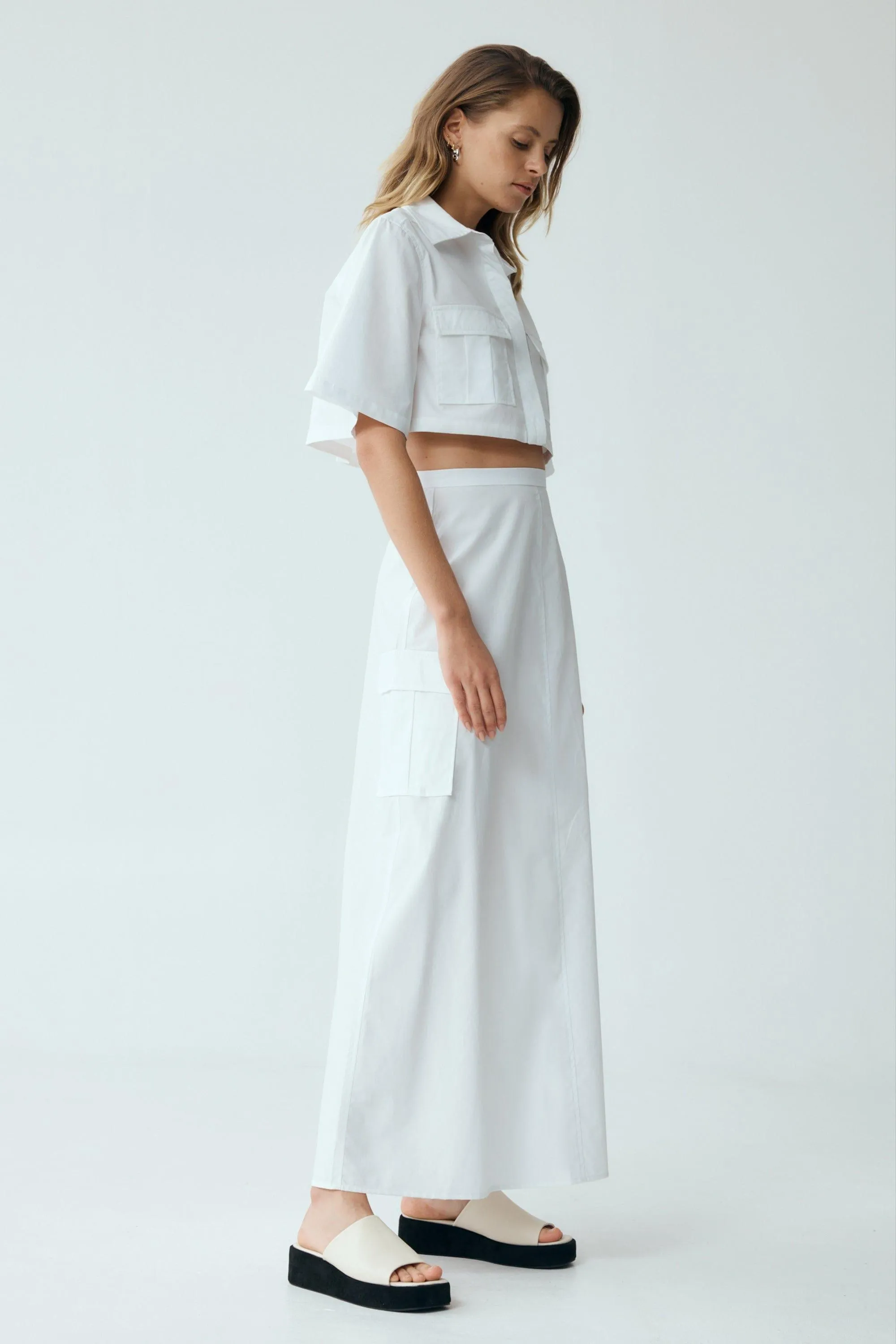 ROAM MAXI SKIRT | WHITE
