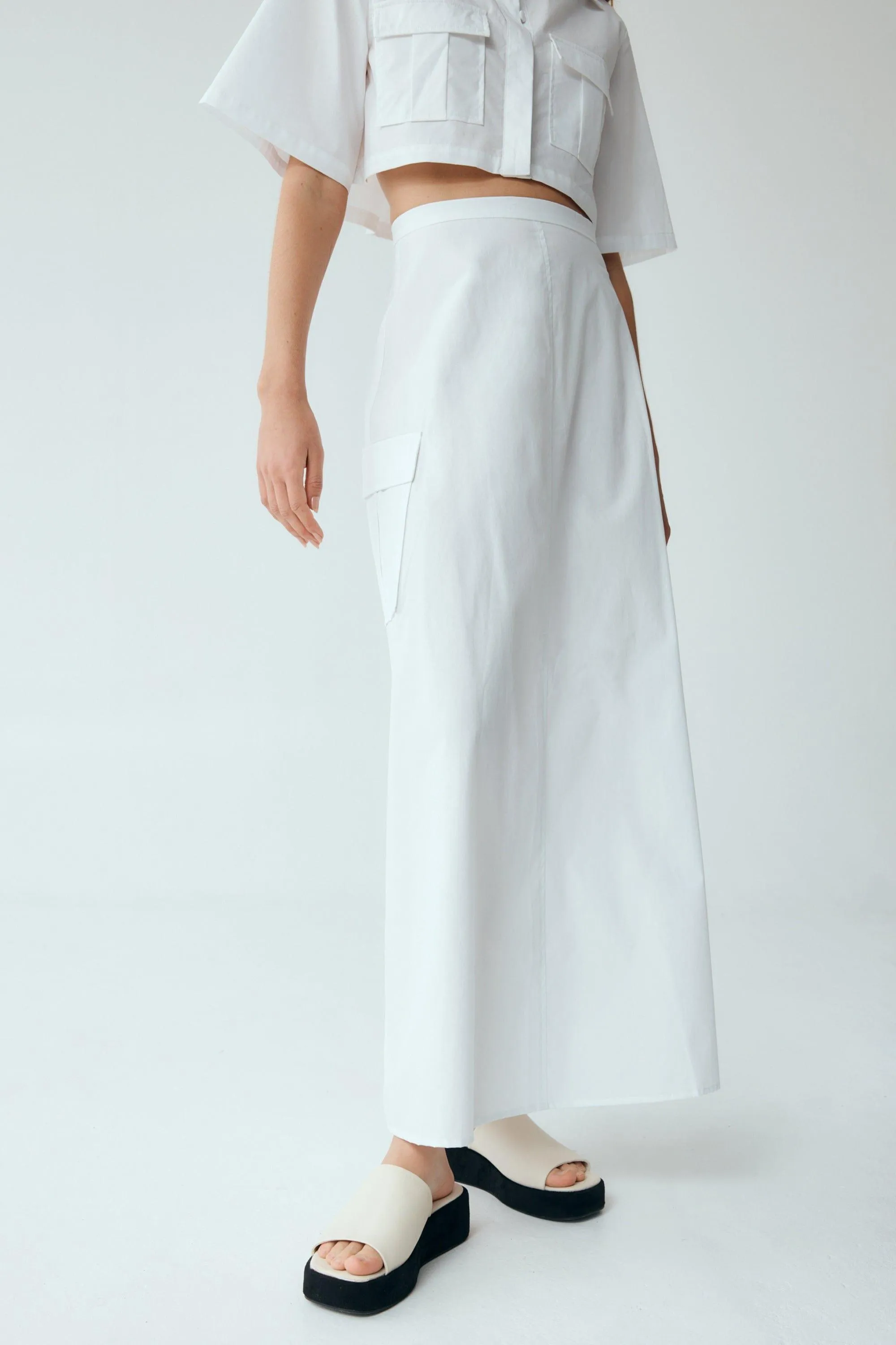 ROAM MAXI SKIRT | WHITE