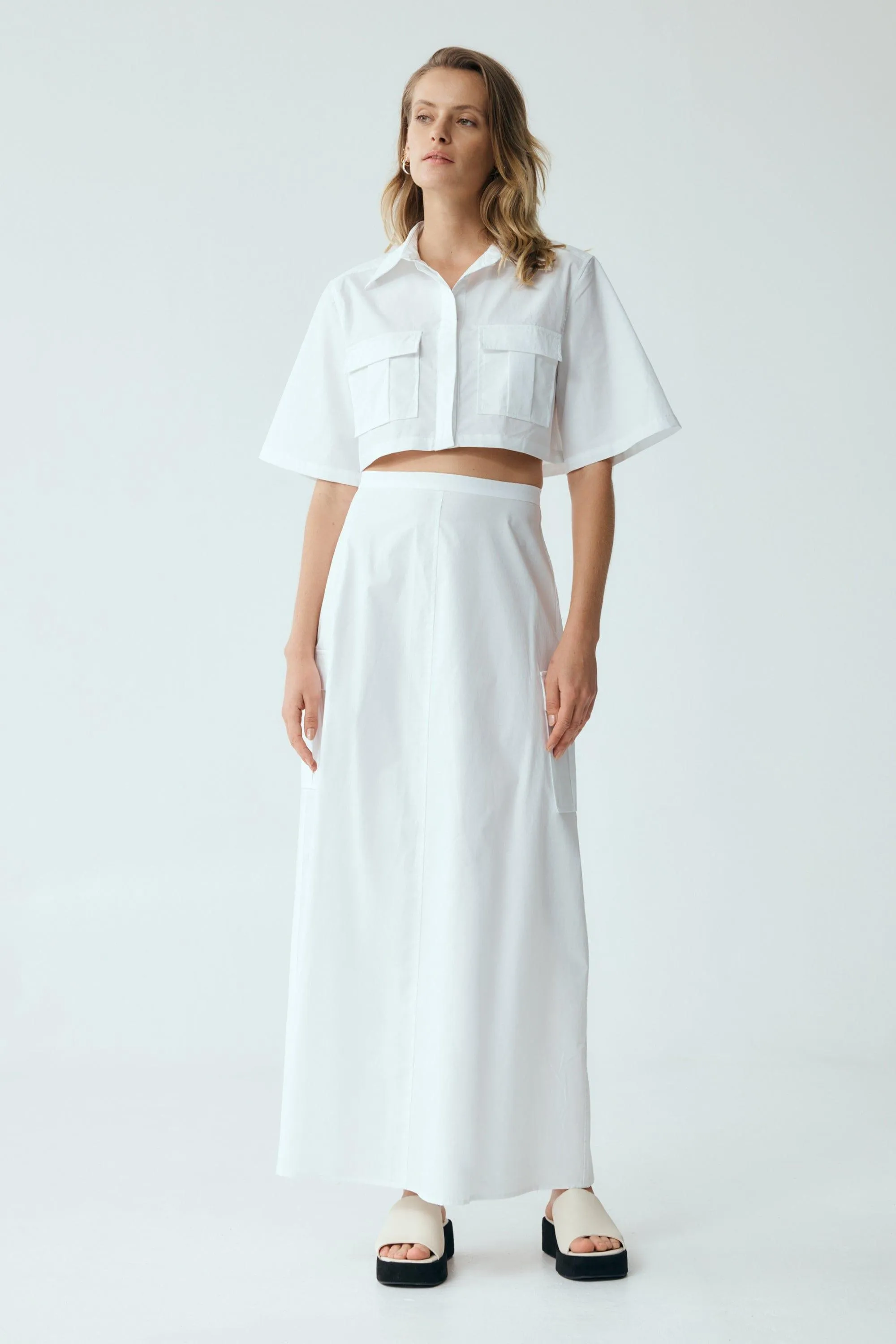 ROAM MAXI SKIRT | WHITE