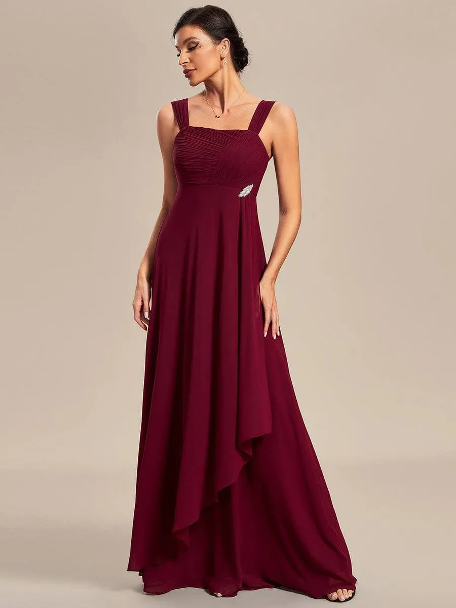 Robe mère de la mariée deux pièces en mousseline à encolure carrée(Vente finale)