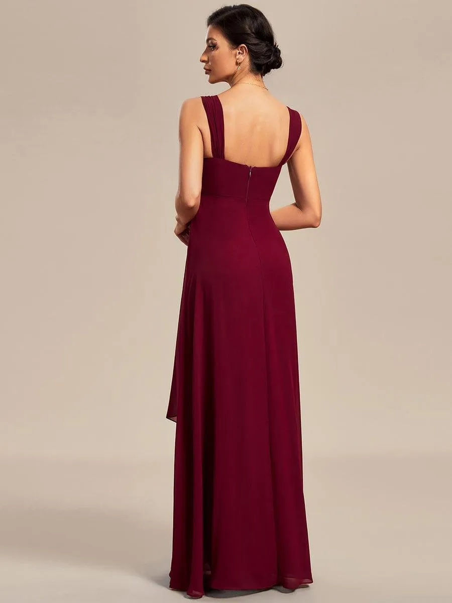 Robe mère de la mariée deux pièces en mousseline à encolure carrée(Vente finale)
