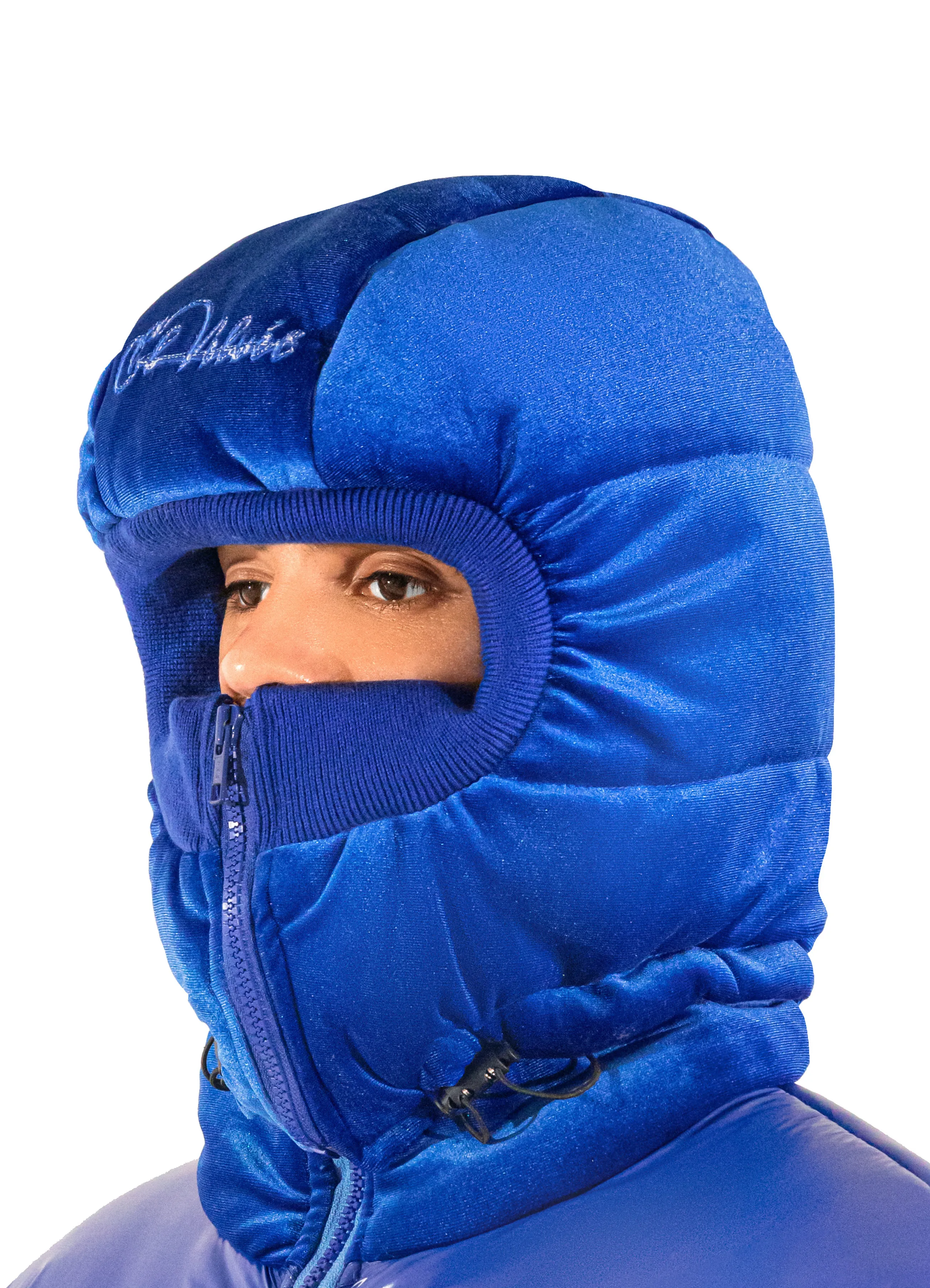 Royal Blue Adams Velvet Puffer Jacket