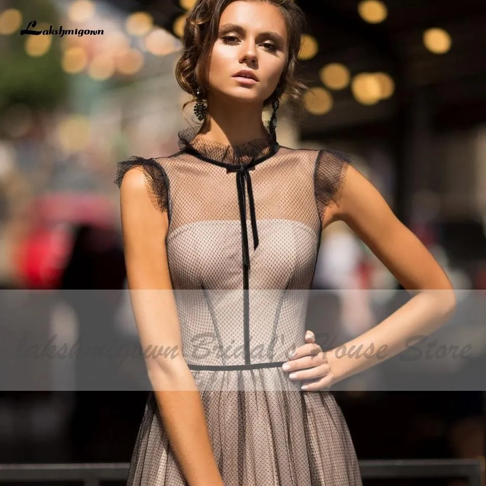 Roycebridal Simple Black Lace Bidal Wedding Dress A Line