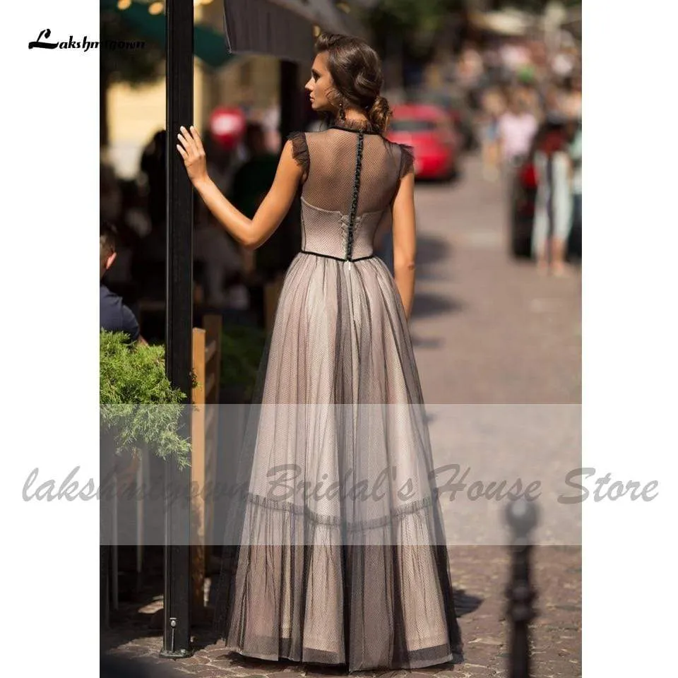 Roycebridal Simple Black Lace Bidal Wedding Dress A Line