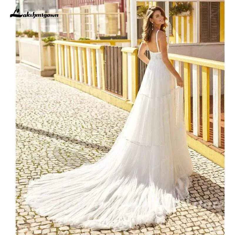 Roycebridal Tulle Wedding Dresses Off the Shoulder Lace Appliques