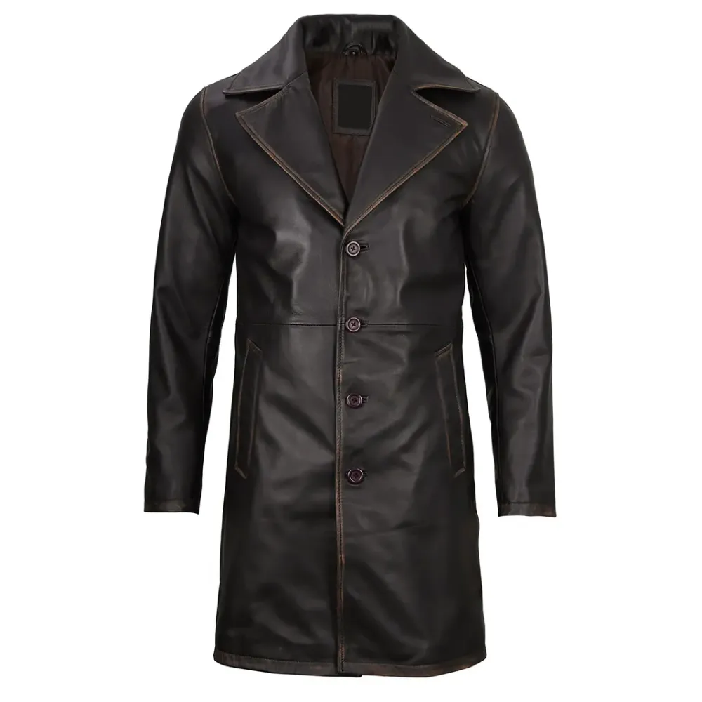 Rub Off Brown Roadster Trench Coat
