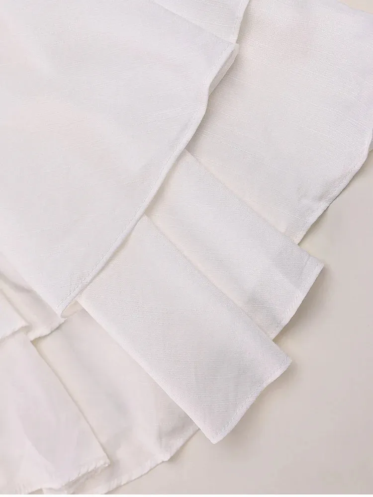 Ruffle Swing Short Sleeve V-Neck Dress