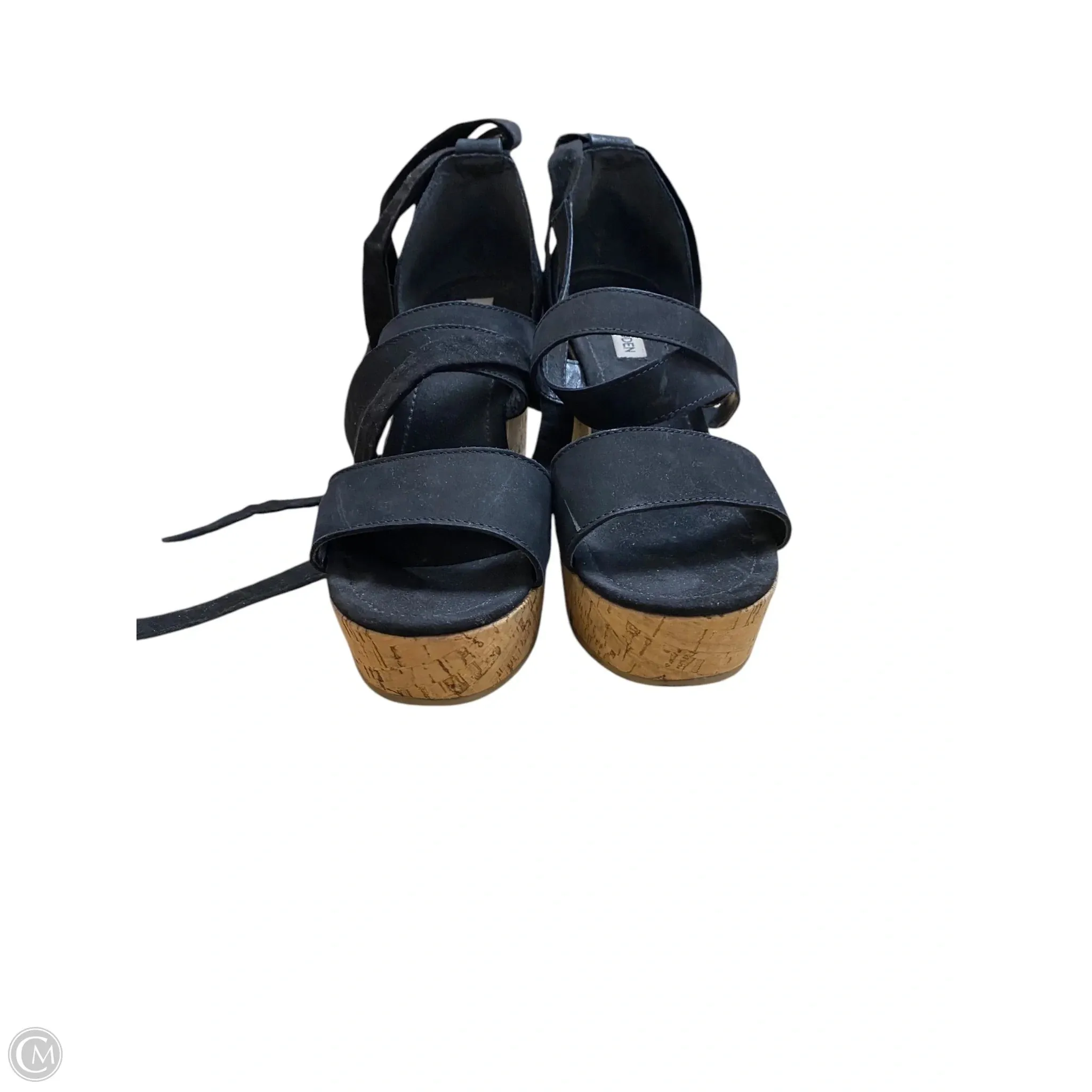 Sandals Heels Wedge By Steve Madden In Black, Size: 9