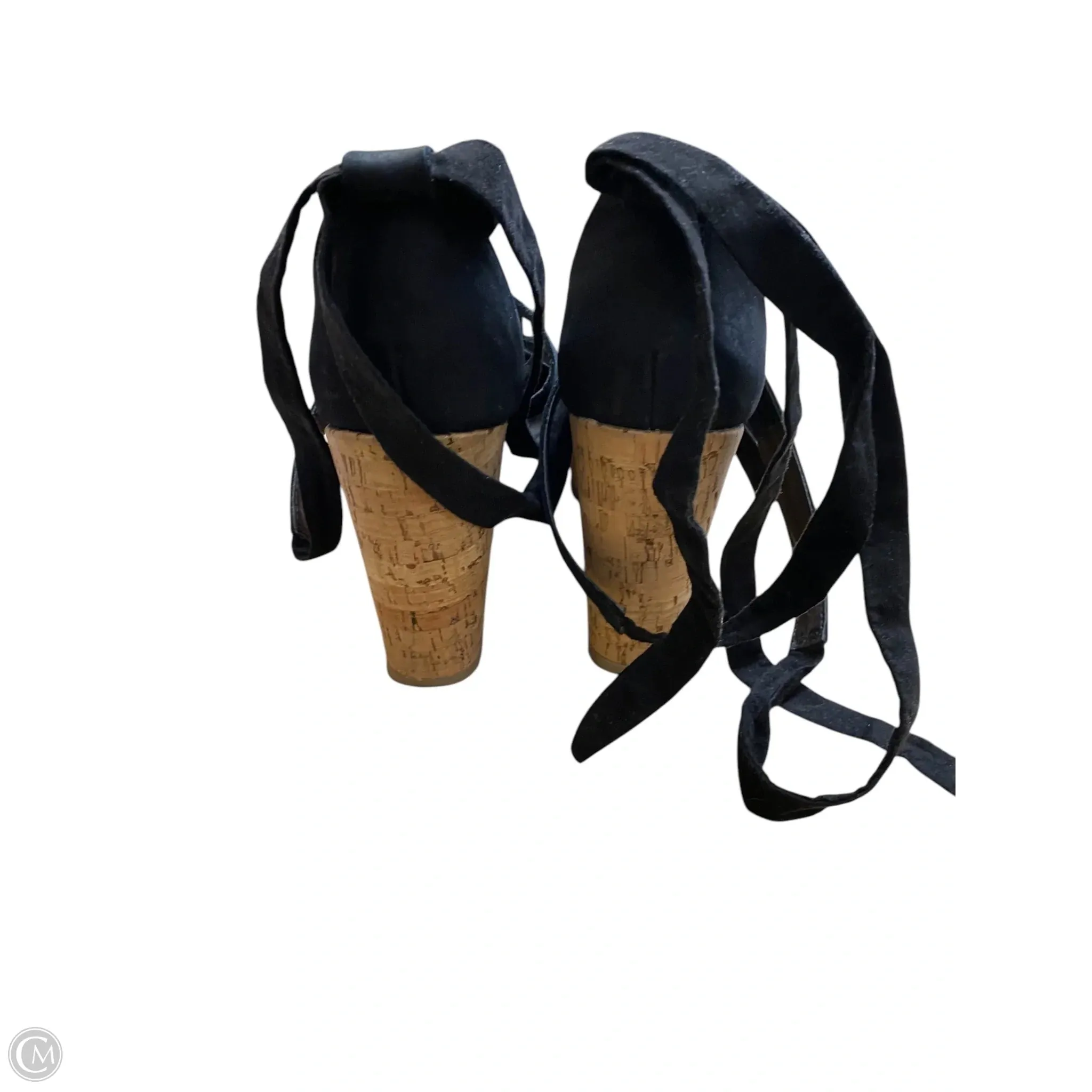 Sandals Heels Wedge By Steve Madden In Black, Size: 9