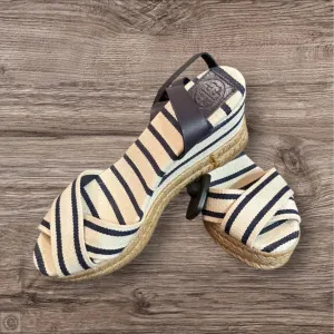 Sandals Heels Wedge By Tory Burch In Blue White, Size: 9