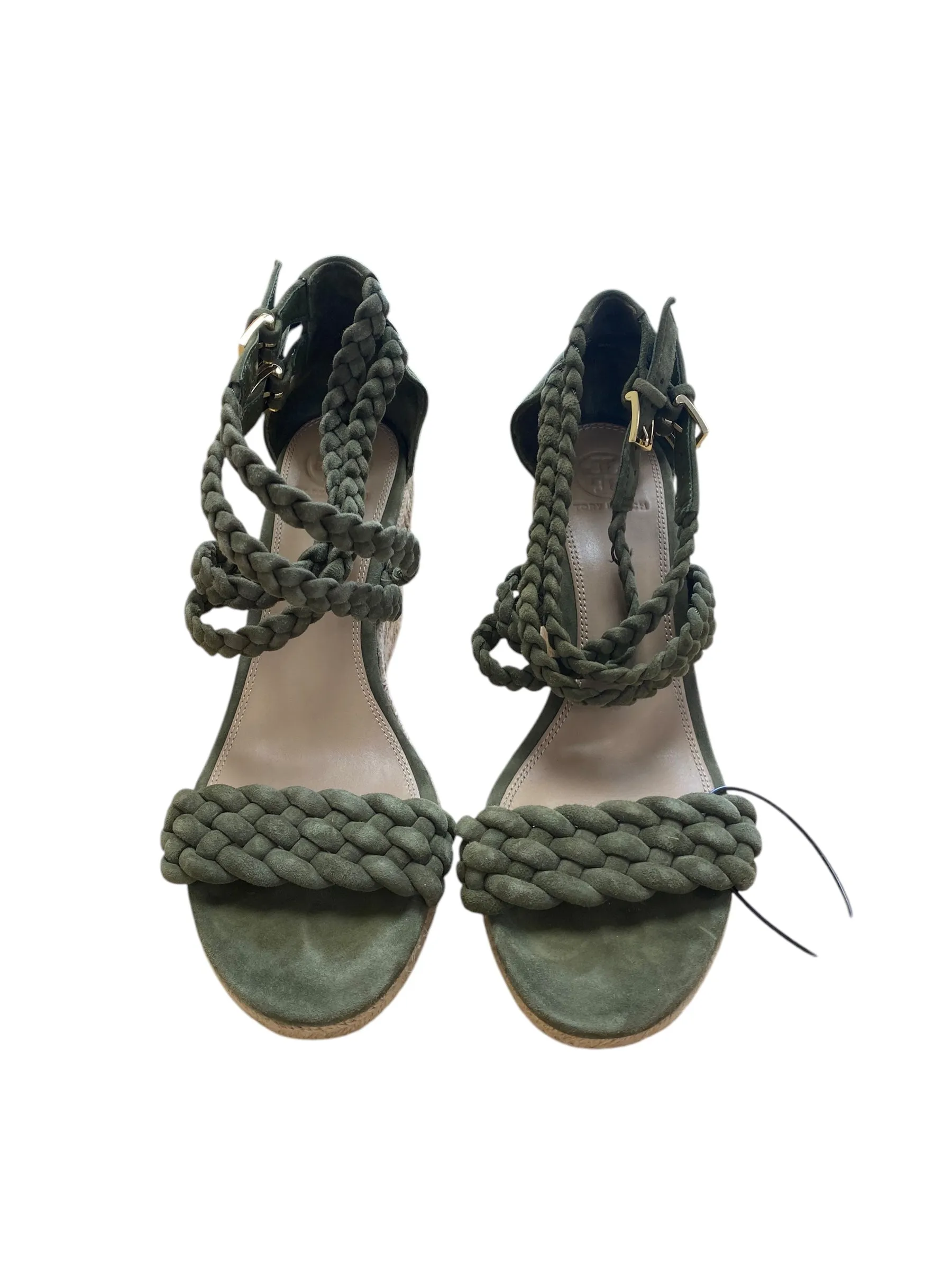 Sandals Heels Wedge By Tory Burch In Green, Size: 7.5