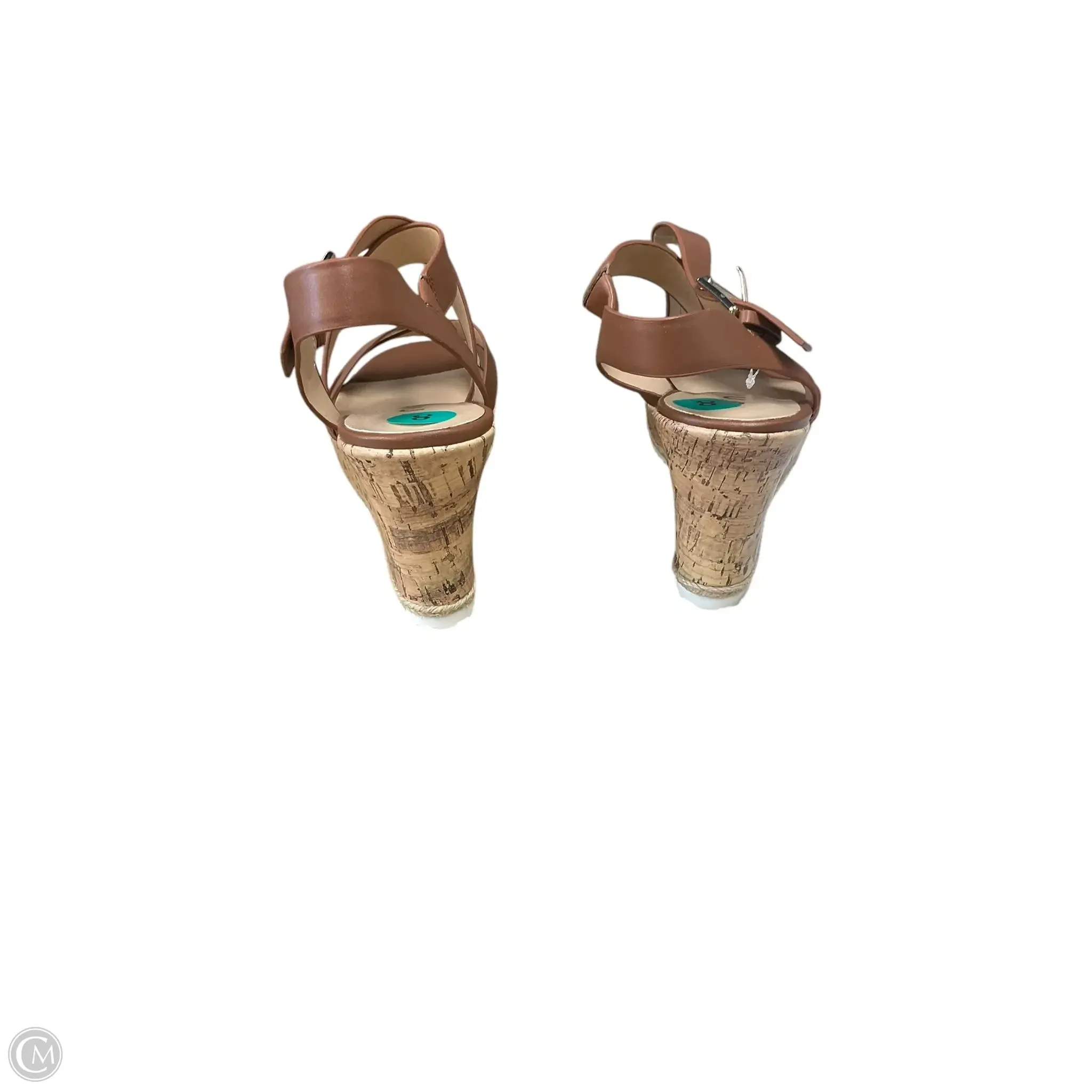Sandals Heels Wedge By Unisa In Brown, Size: 8
