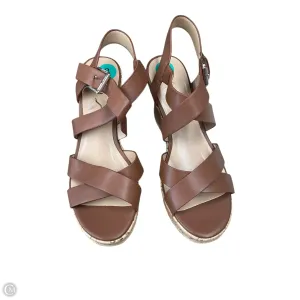 Sandals Heels Wedge By Unisa In Brown, Size: 8