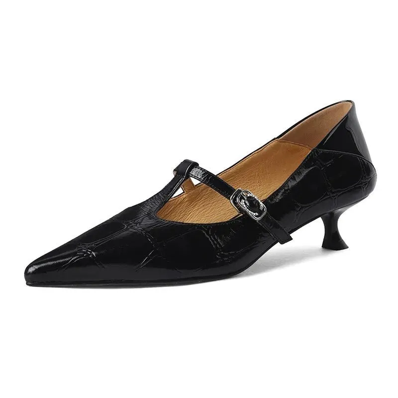 Sexy Silver Black Pointed Toe Women's Pumps