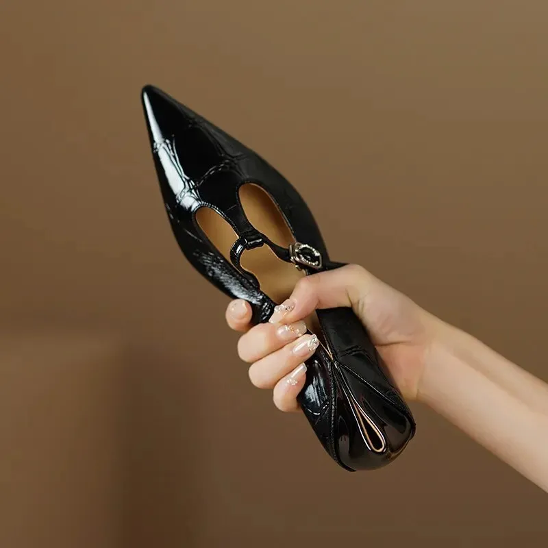 Sexy Silver Black Pointed Toe Women's Pumps