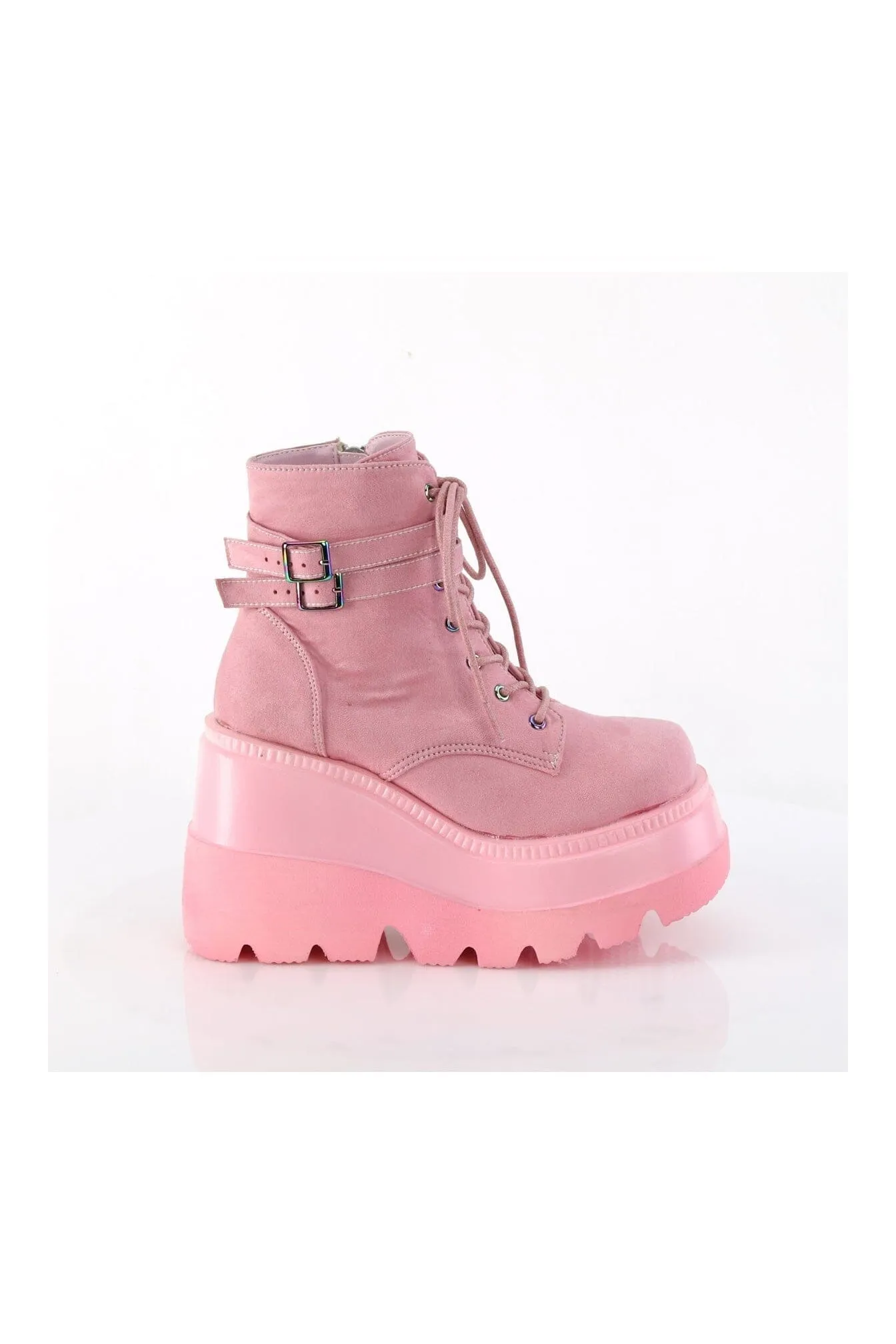 SHAKER-52 Pink Vegan Suede Ankle Boot