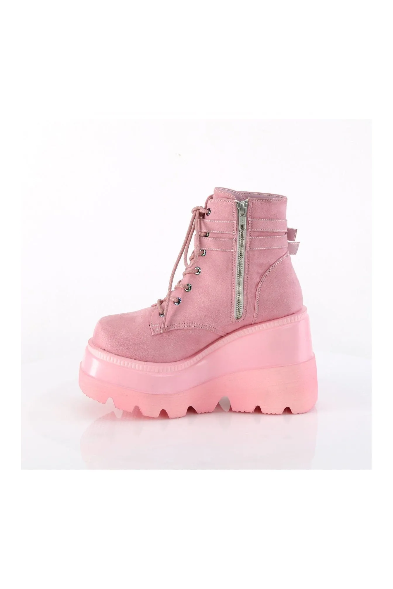SHAKER-52 Pink Vegan Suede Ankle Boot
