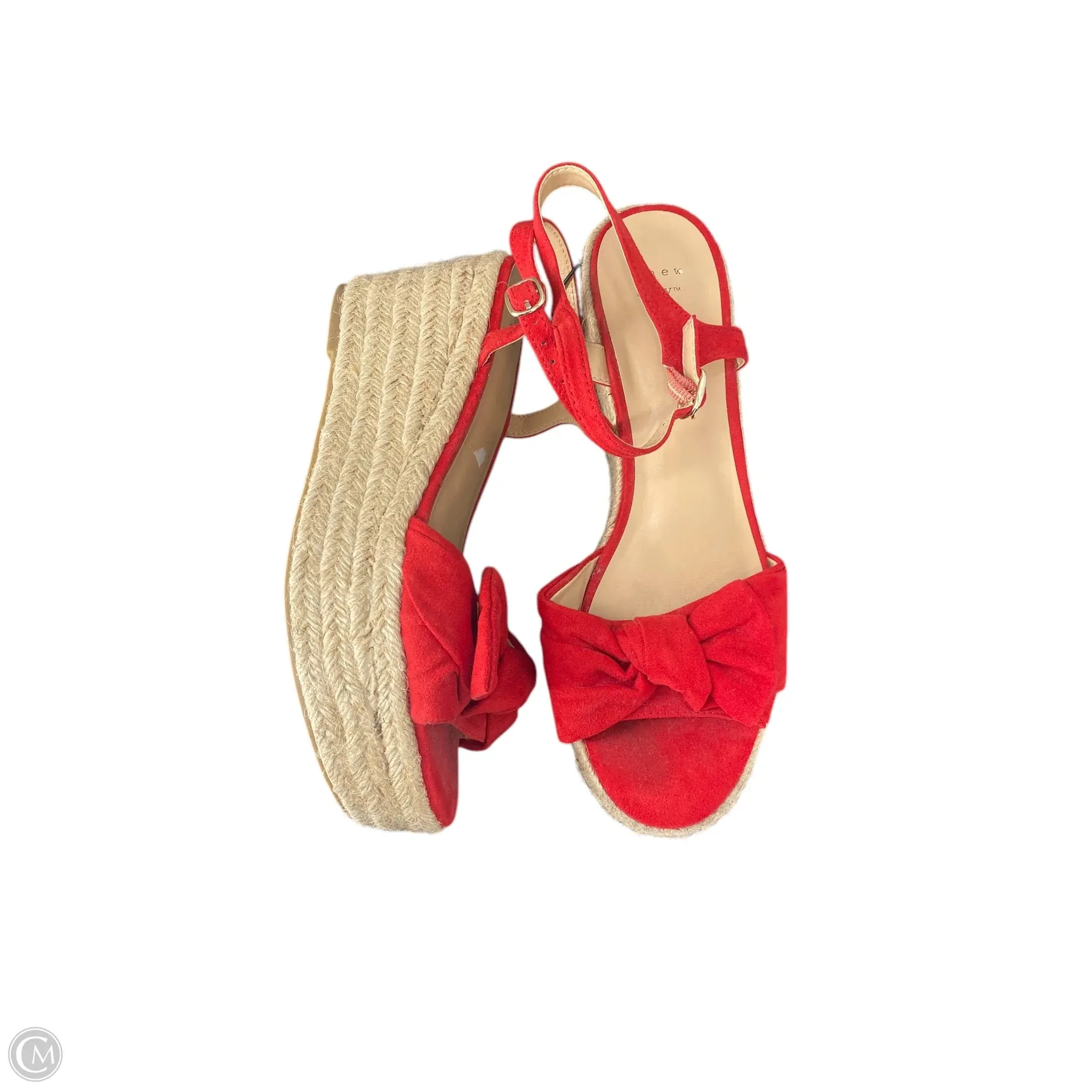 Shoes Heels Wedge By A New Day In Red, Size: 9