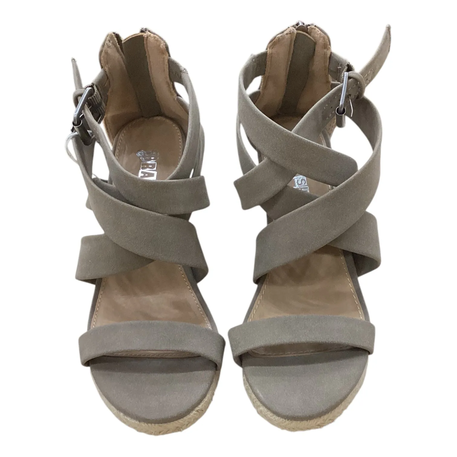Shoes Heels Wedge By Brash In Beige, Size: 6