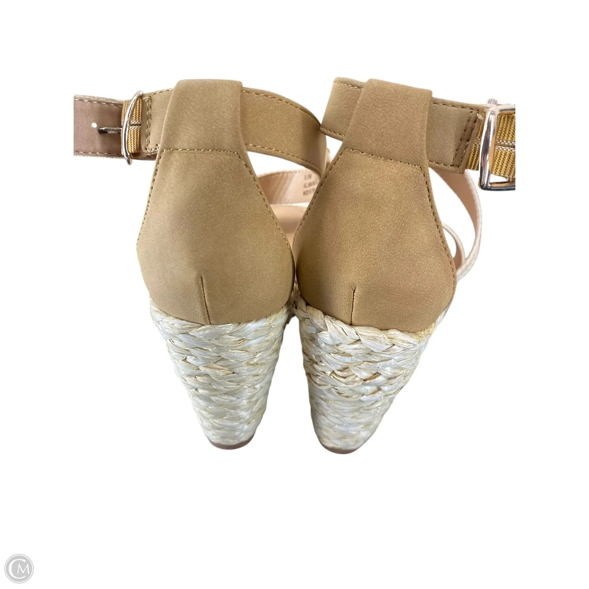 Shoes Heels Wedge By Clothes Mentor In Cream, Size: 8.5